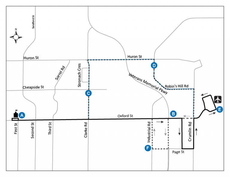 Route 36 – Fanshawe College – London Airport – London Transit Commission