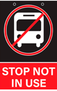 Image of stop level notice of stop not in use. 